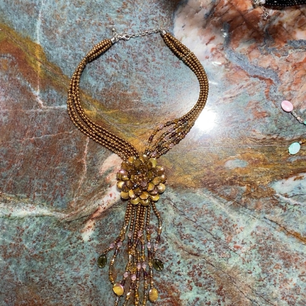 Elegant Gold Beaded Necklace